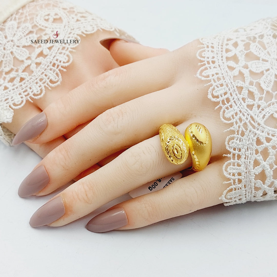 21K خاتم اكسترا نطاقين-مجوهرات الشيخ سعيد-Saeed Jewelry 