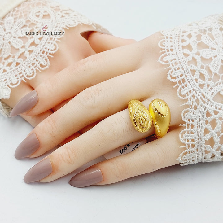 21K خاتم اكسترا نطاقين-مجوهرات الشيخ سعيد-Saeed Jewelry 