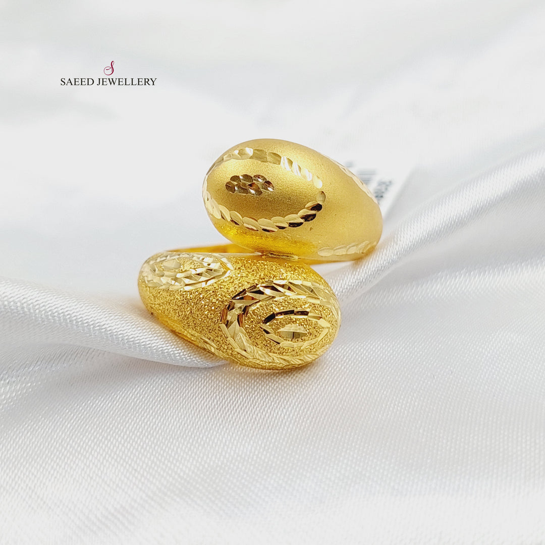 21K خاتم اكسترا نطاقين-مجوهرات الشيخ سعيد-Saeed Jewelry 