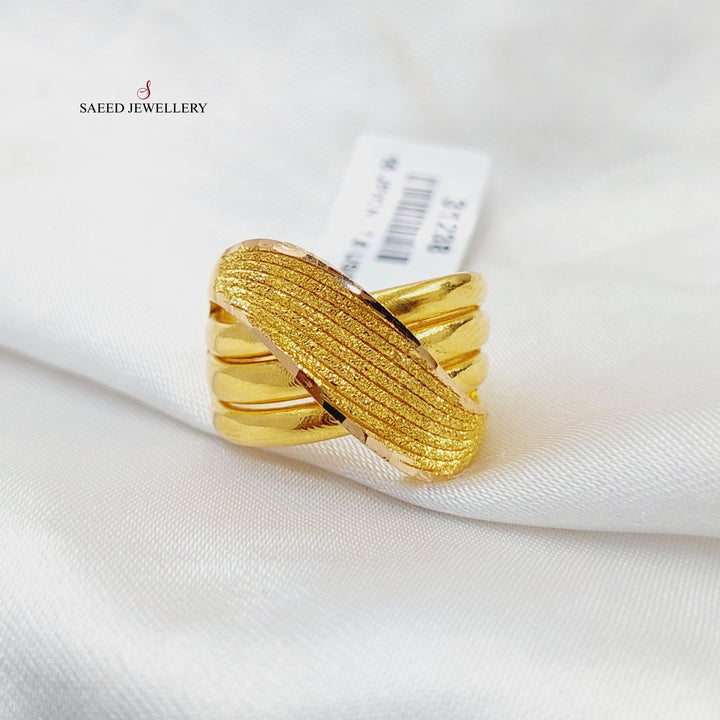 21K خاتم اكس نقش-مجوهرات الشيخ سعيد-Saeed Jewelry 