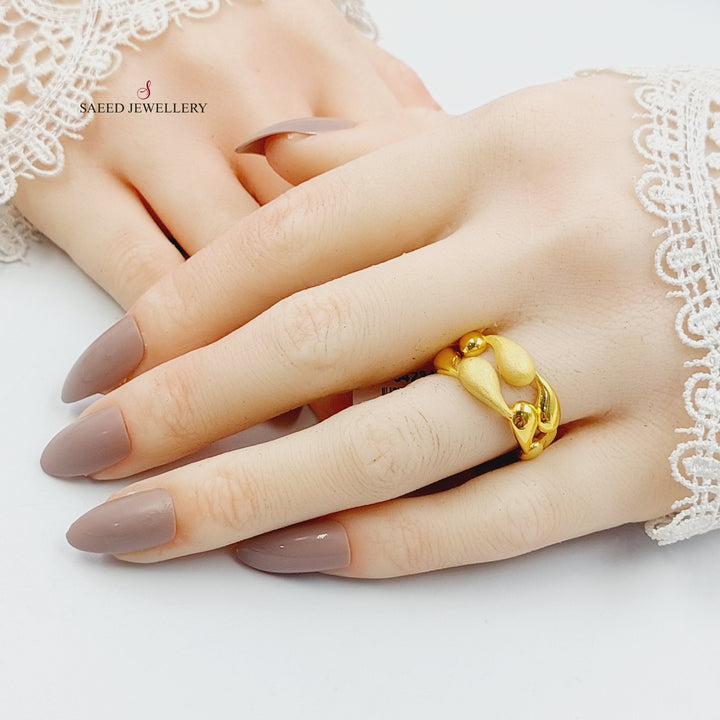 Almond Ring Made of 21K Gold by Saeed Jewelry 