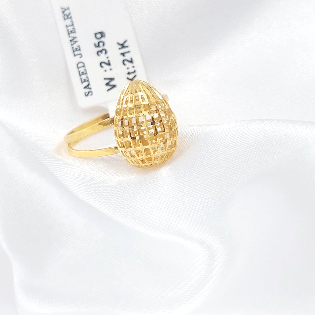21K خاتم لوزة-مجوهرات الشيخ سعيد-Saeed Jewelry 