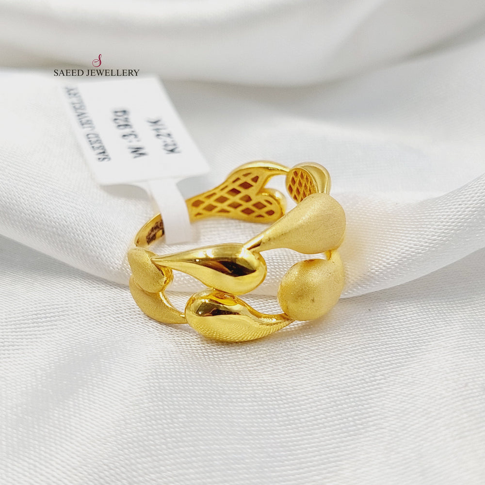 Almond Ring Made of 21K Gold by Saeed Jewelry 