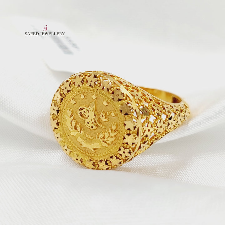 21K خاتم رشادي مرمل-مجوهرات الشيخ سعيد-Saeed Jewelry 