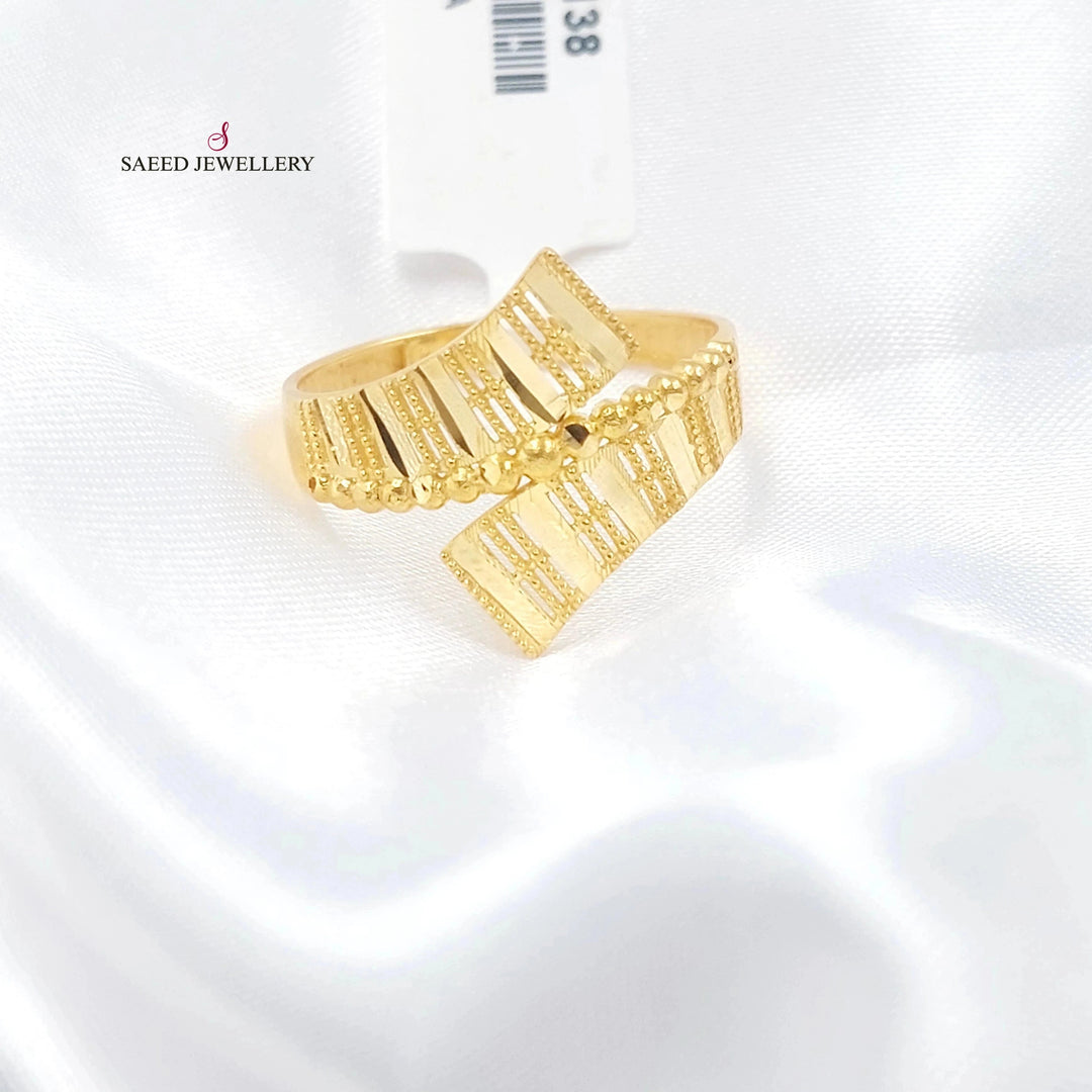 Balls Engraved Ring Made of 21K Gold by Saeed Jewelry 