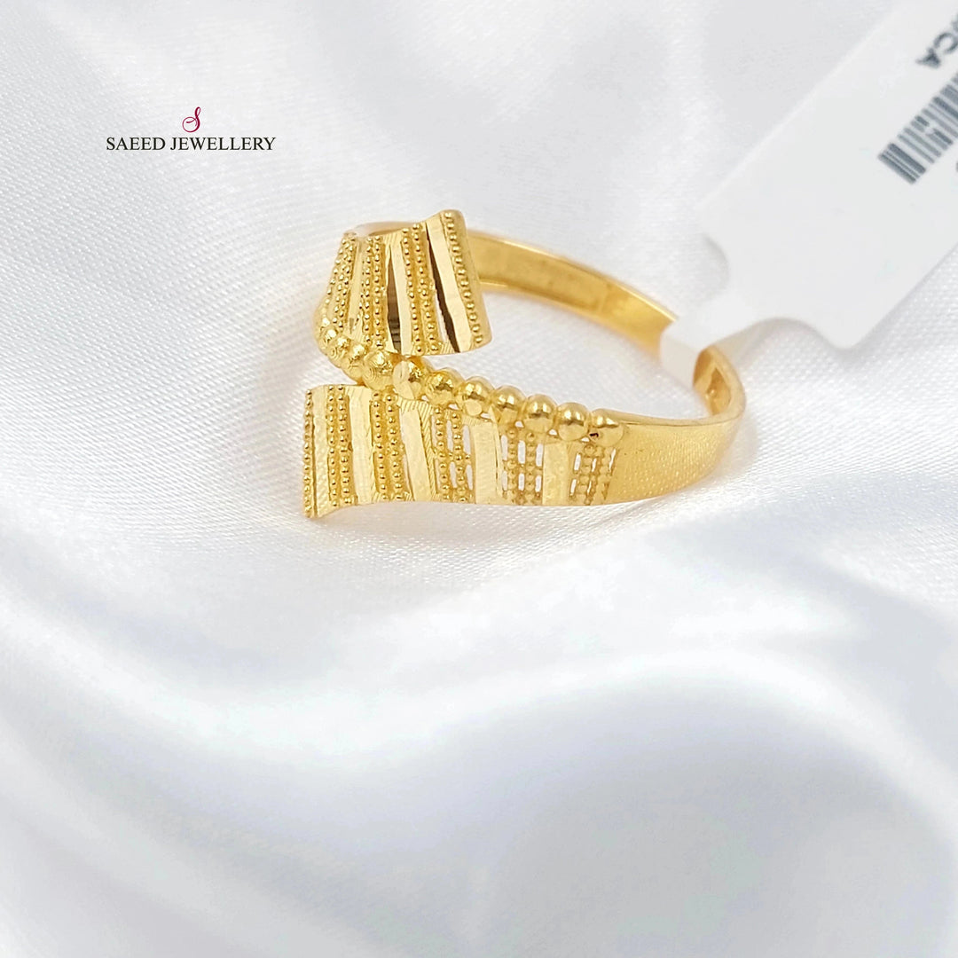 Balls Engraved Ring Made of 21K Gold by Saeed Jewelry 