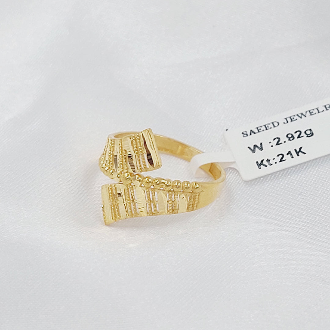 21K خاتم نقش طابات-مجوهرات الشيخ سعيد-Saeed Jewelry 