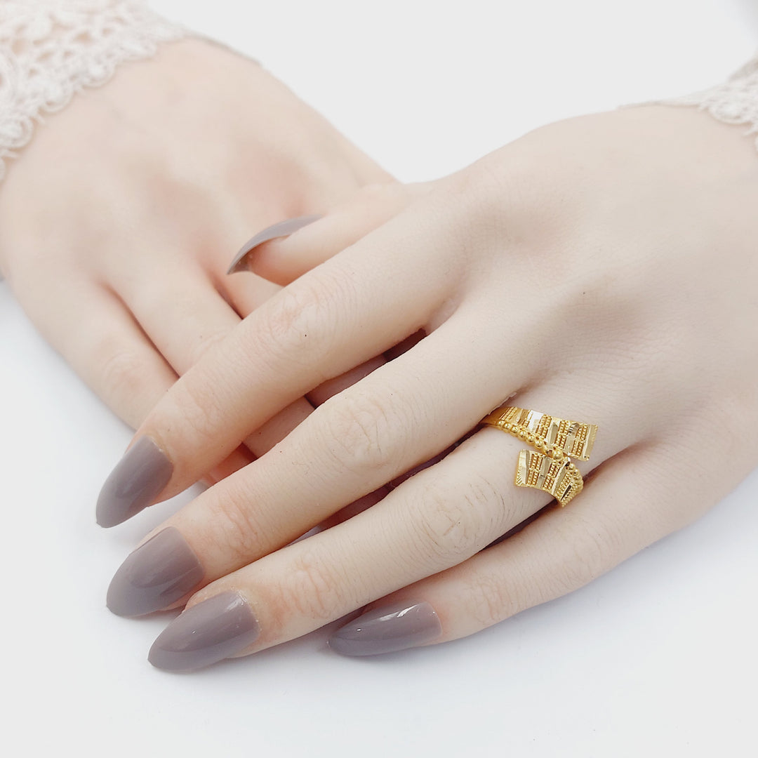 21K خاتم نقش طابات-مجوهرات الشيخ سعيد-Saeed Jewelry 