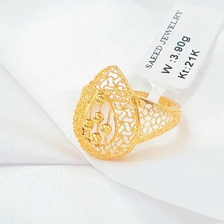 Balls Engraved Ring Made of 21K Gold by Saeed Jewelry 