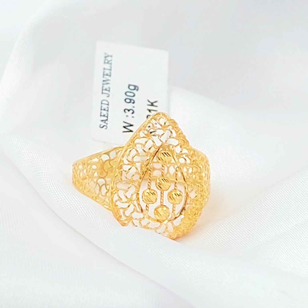 Balls Engraved Ring Made of 21K Gold by Saeed Jewelry 