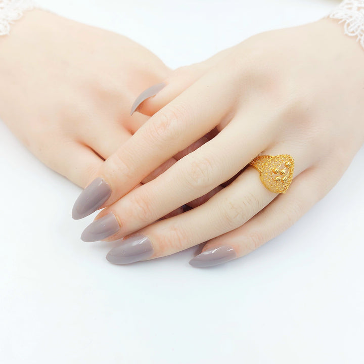 Balls Engraved Ring Made of 21K Gold by Saeed Jewelry 