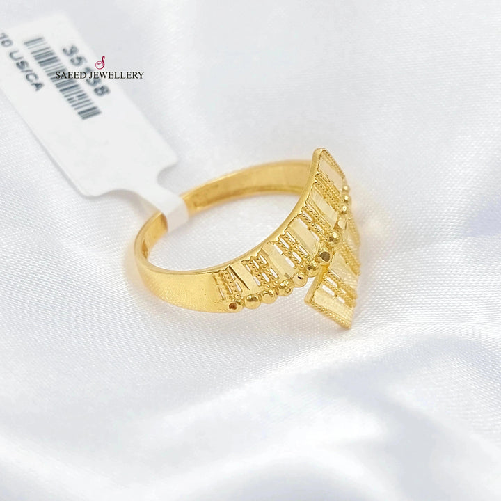21K خاتم نقش طابات-مجوهرات الشيخ سعيد-Saeed Jewelry 