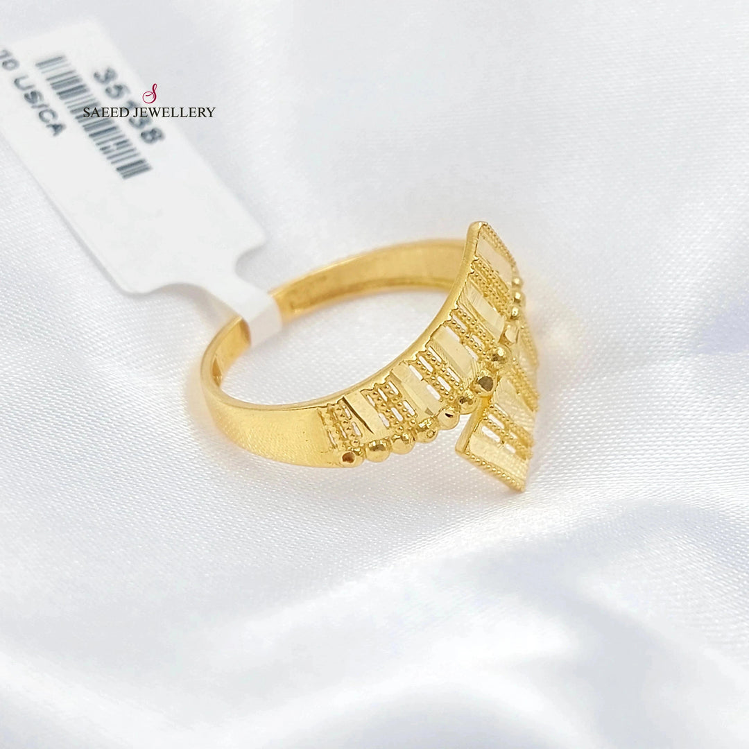 21K خاتم نقش طابات-مجوهرات الشيخ سعيد-Saeed Jewelry 