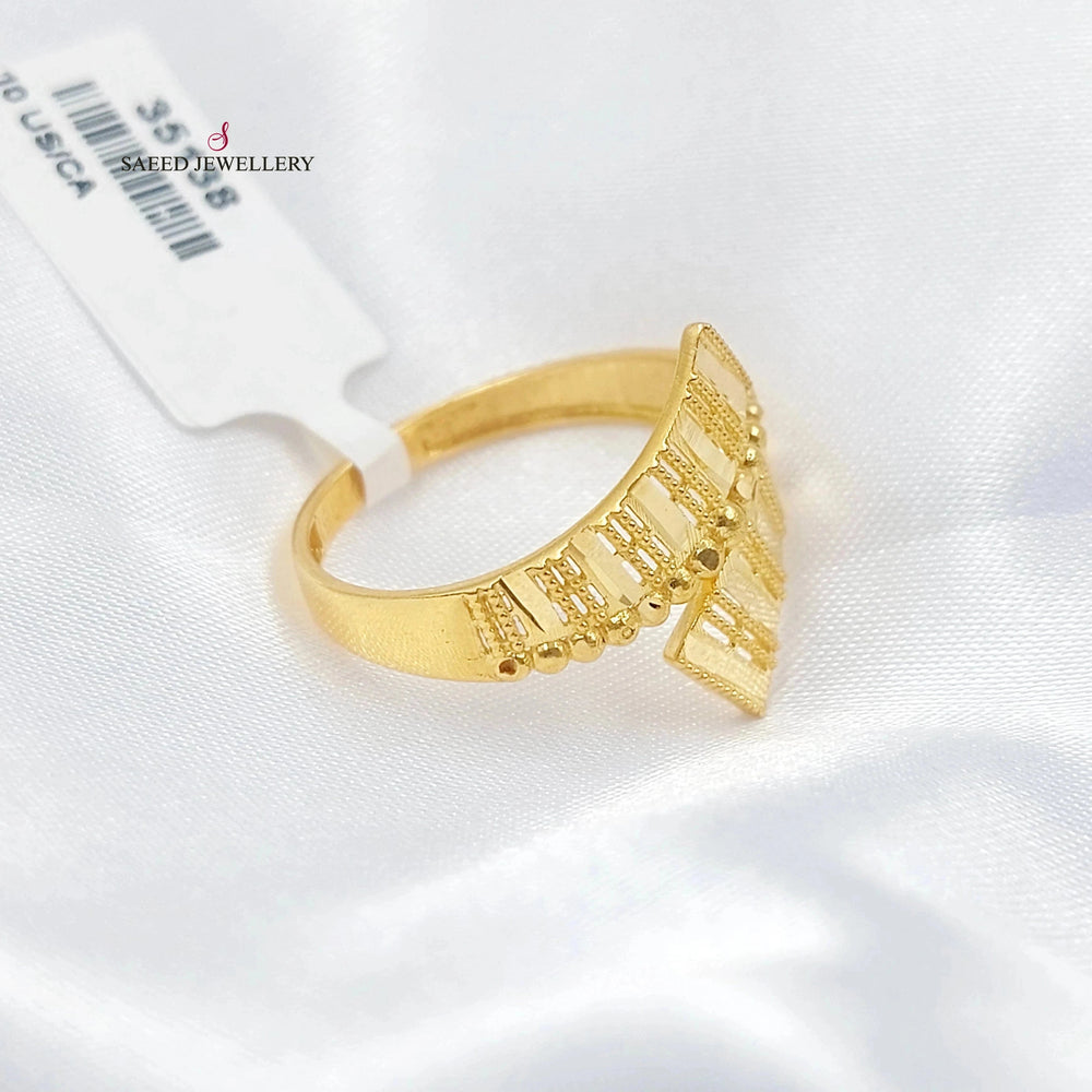 21K خاتم نقش طابات-مجوهرات الشيخ سعيد-Saeed Jewelry 