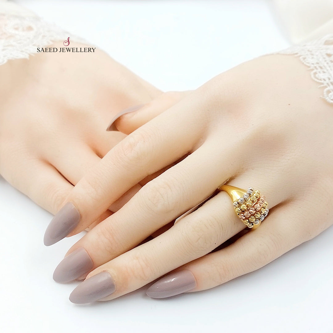 Balls Jessica Ring Made of 21K Gold by Saeed Jewelry 