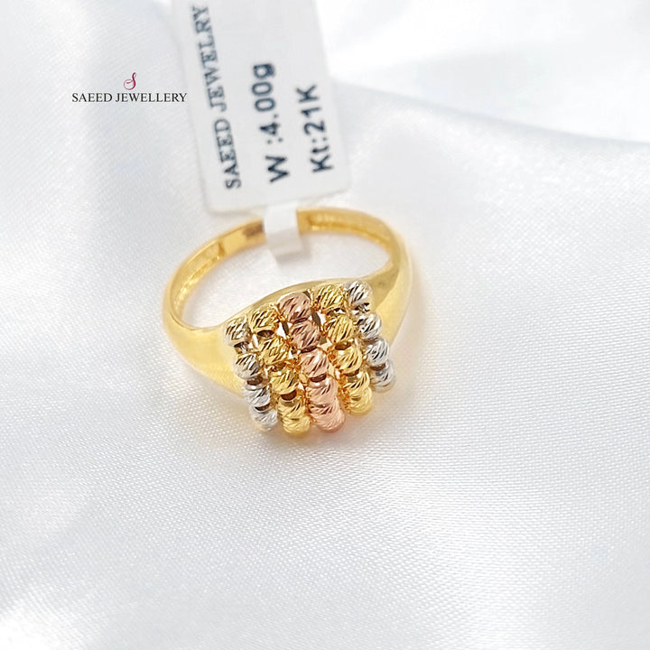 21K خاتم جاسيكا طابات-مجوهرات الشيخ سعيد-Saeed Jewelry 