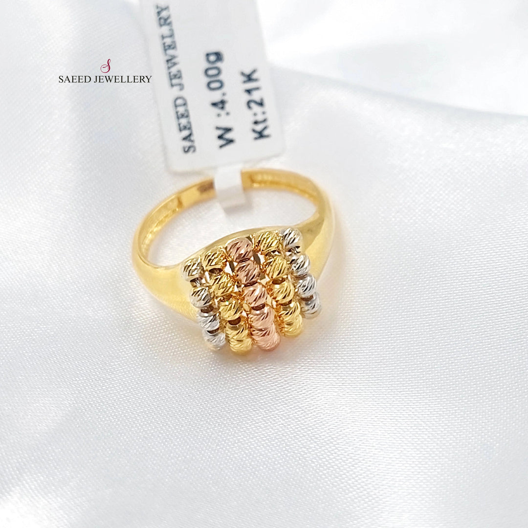 Balls Jessica Ring Made of 21K Gold by Saeed Jewelry 