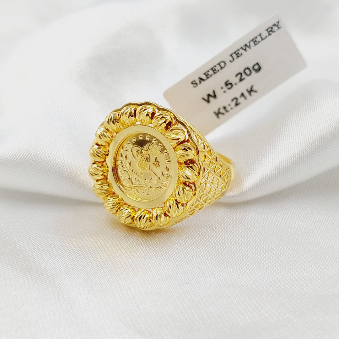 21K خاتم رشادي طابات-مجوهرات الشيخ سعيد-Saeed Jewelry 