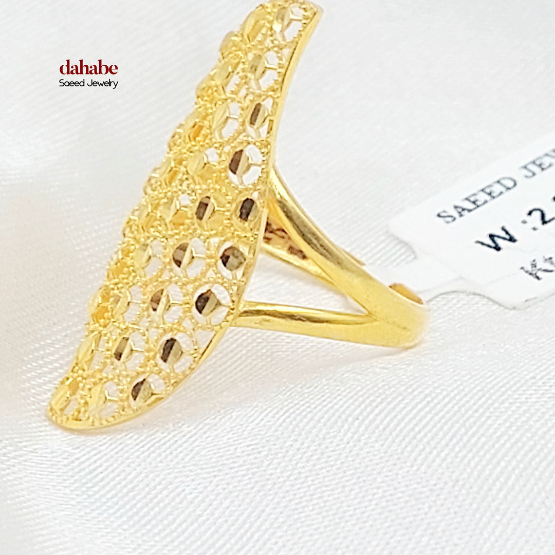 21K خاتم خلية النحل-مجوهرات الشيخ سعيد-Saeed Jewelry 