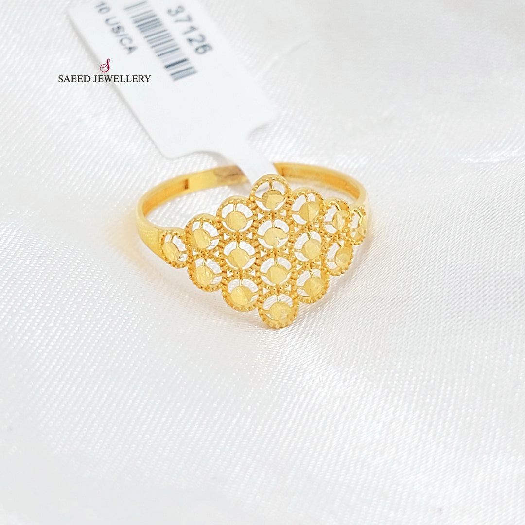 21K خاتم خلية النحل-مجوهرات الشيخ سعيد-Saeed Jewelry 