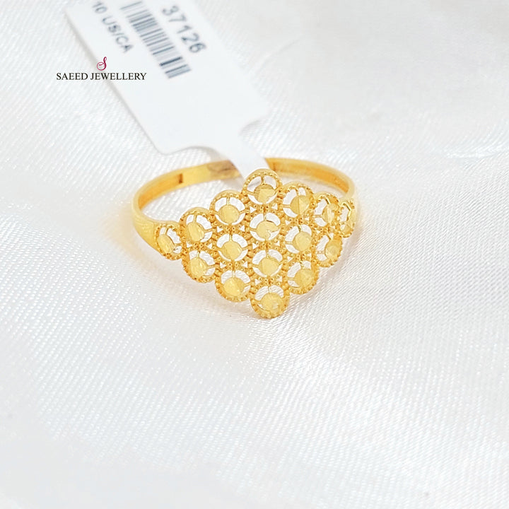 21K خاتم خلية النحل-مجوهرات الشيخ سعيد-Saeed Jewelry 