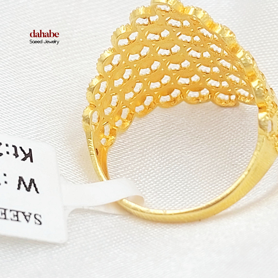 21K خاتم خلية النحل-مجوهرات الشيخ سعيد-Saeed Jewelry 