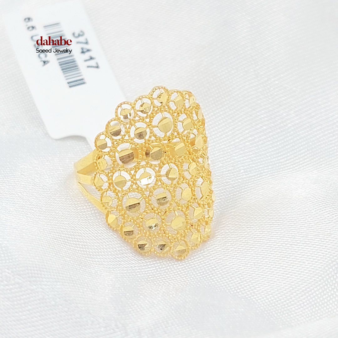 21K خاتم خلية النحل-مجوهرات الشيخ سعيد-Saeed Jewelry 