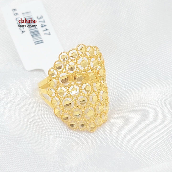 21K خاتم خلية النحل-مجوهرات الشيخ سعيد-Saeed Jewelry 