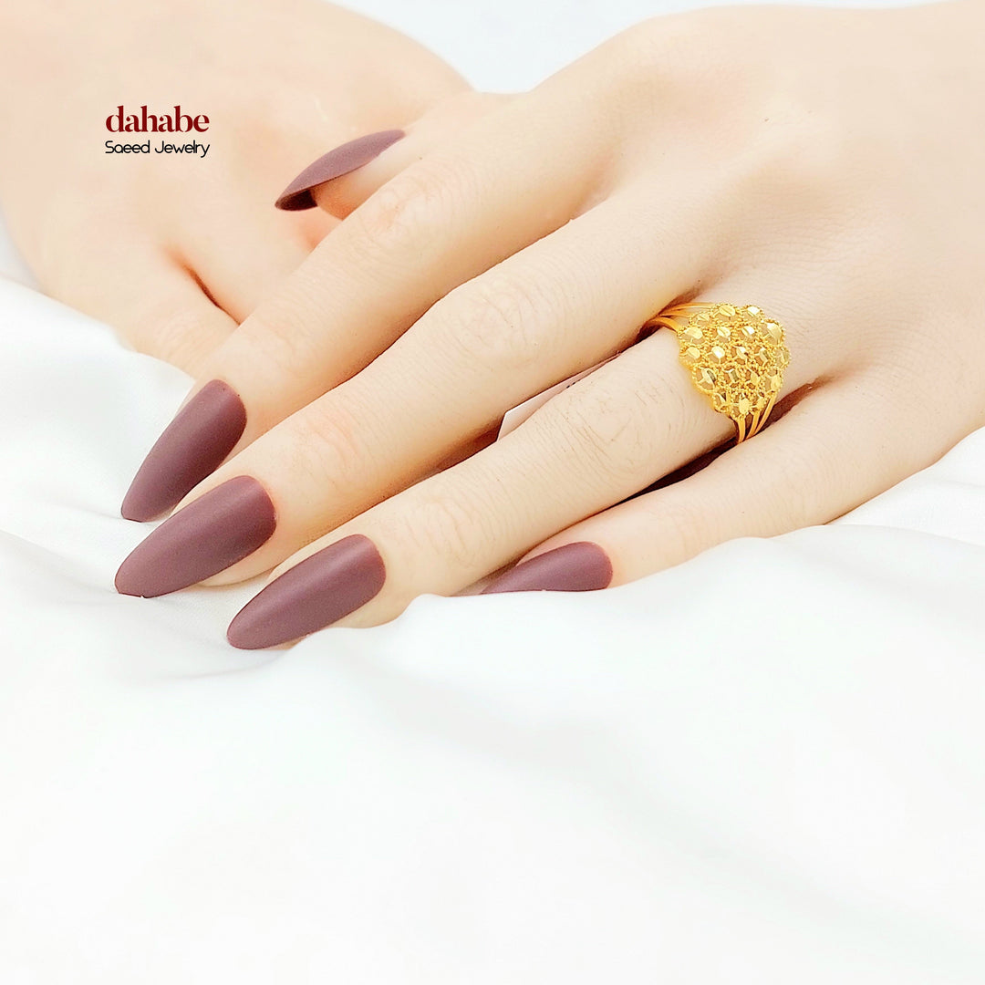 21K Gold Honeycomb Statement Ring