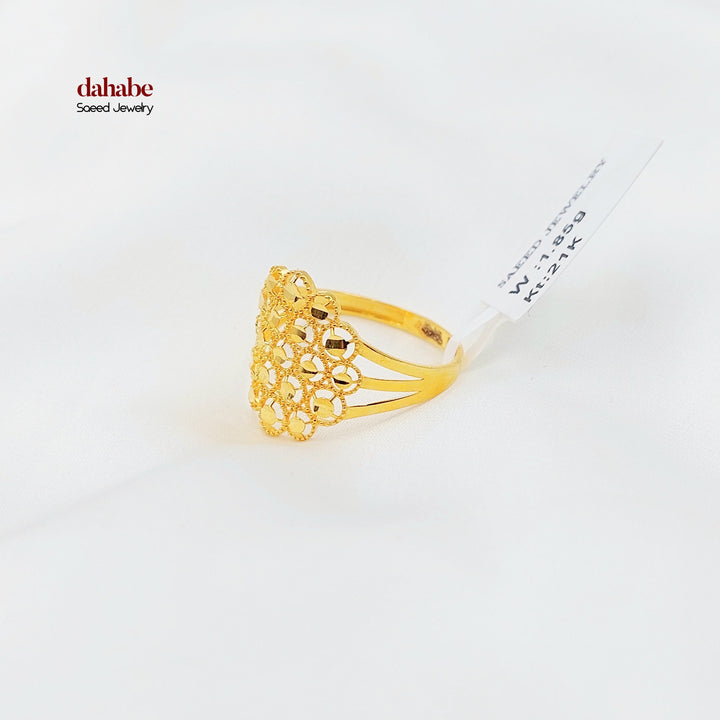 21K Gold Honeycomb Statement Ring