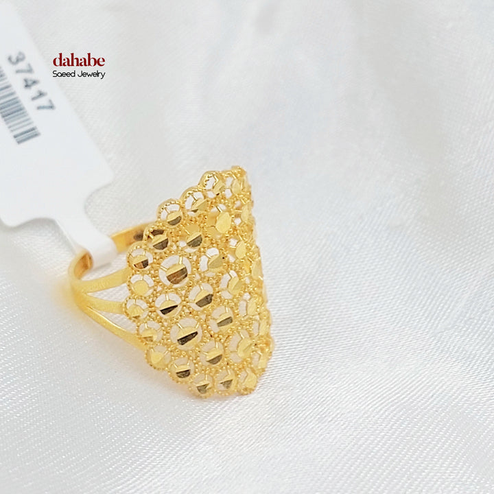 21K خاتم خلية النحل-مجوهرات الشيخ سعيد-Saeed Jewelry 