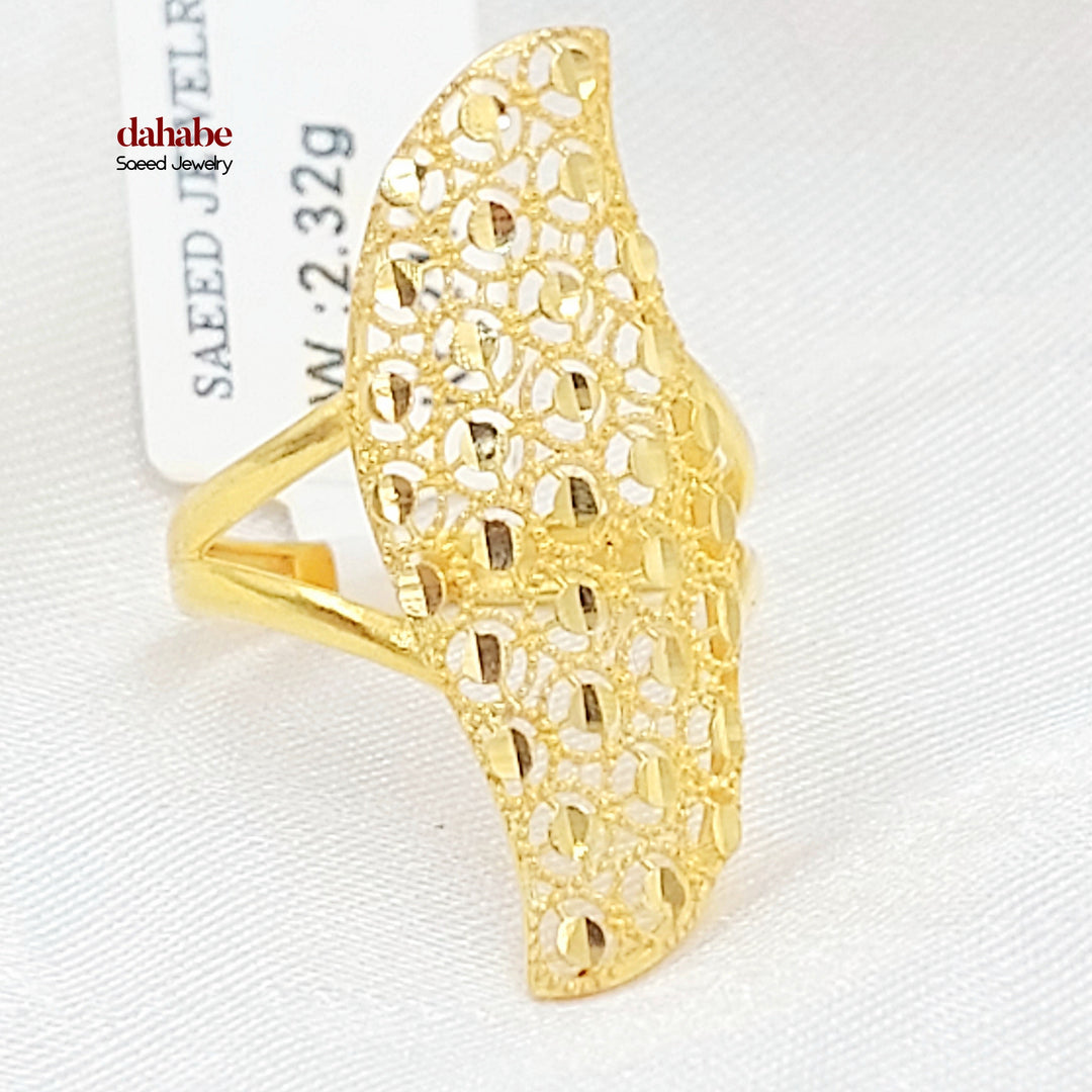 21K خاتم خلية النحل-مجوهرات الشيخ سعيد-Saeed Jewelry 