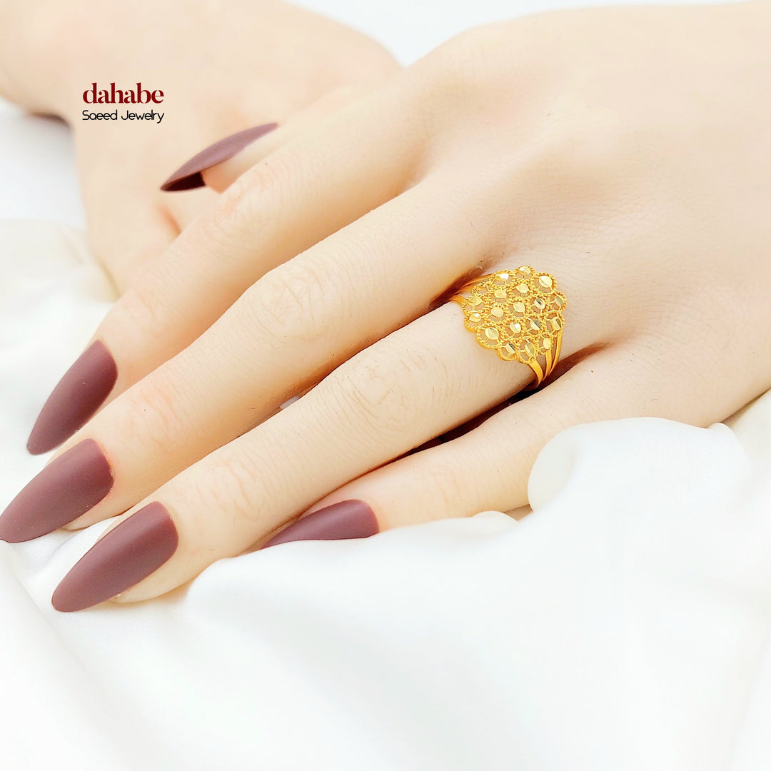 21K Gold Honeycomb Ring