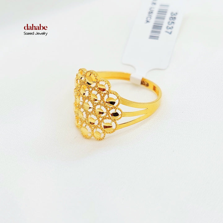 21K Gold Honeycomb Cluster Ring