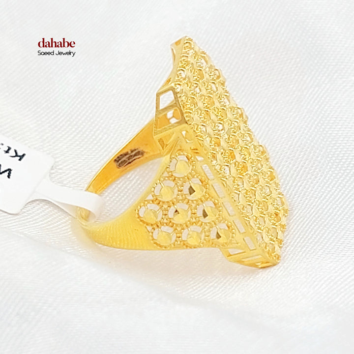 21K خاتم خلية النحل-مجوهرات الشيخ سعيد-Saeed Jewelry 