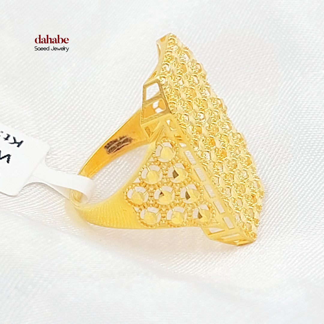 21K خاتم خلية النحل-مجوهرات الشيخ سعيد-Saeed Jewelry 