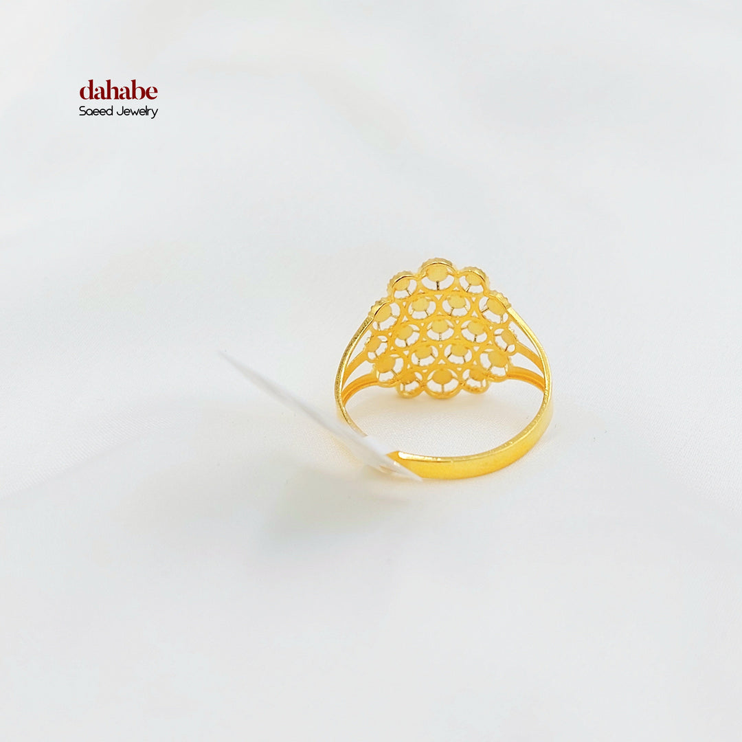 21K Gold Honeycomb Statement Ring