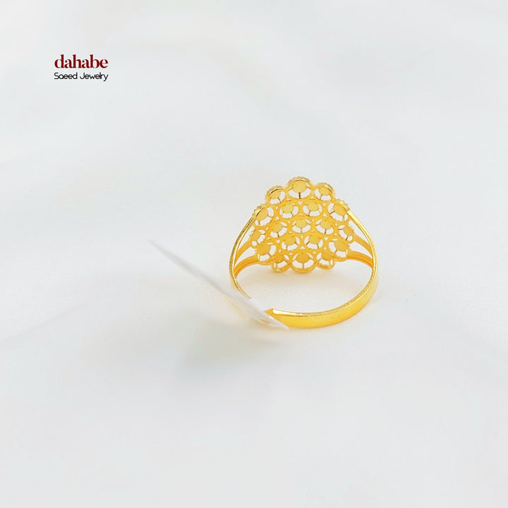 21K Gold Honeycomb Statement Ring