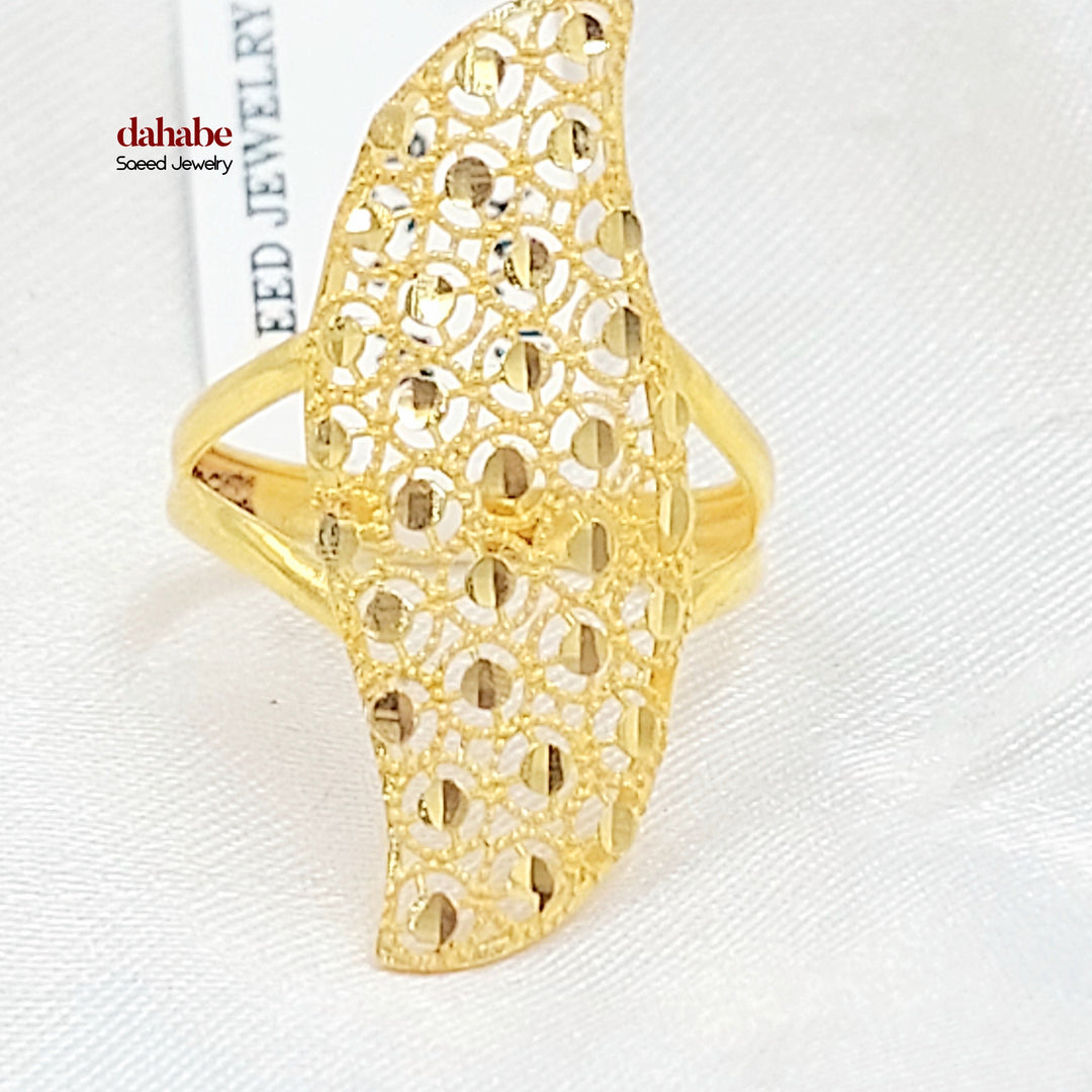21K خاتم خلية النحل-مجوهرات الشيخ سعيد-Saeed Jewelry 