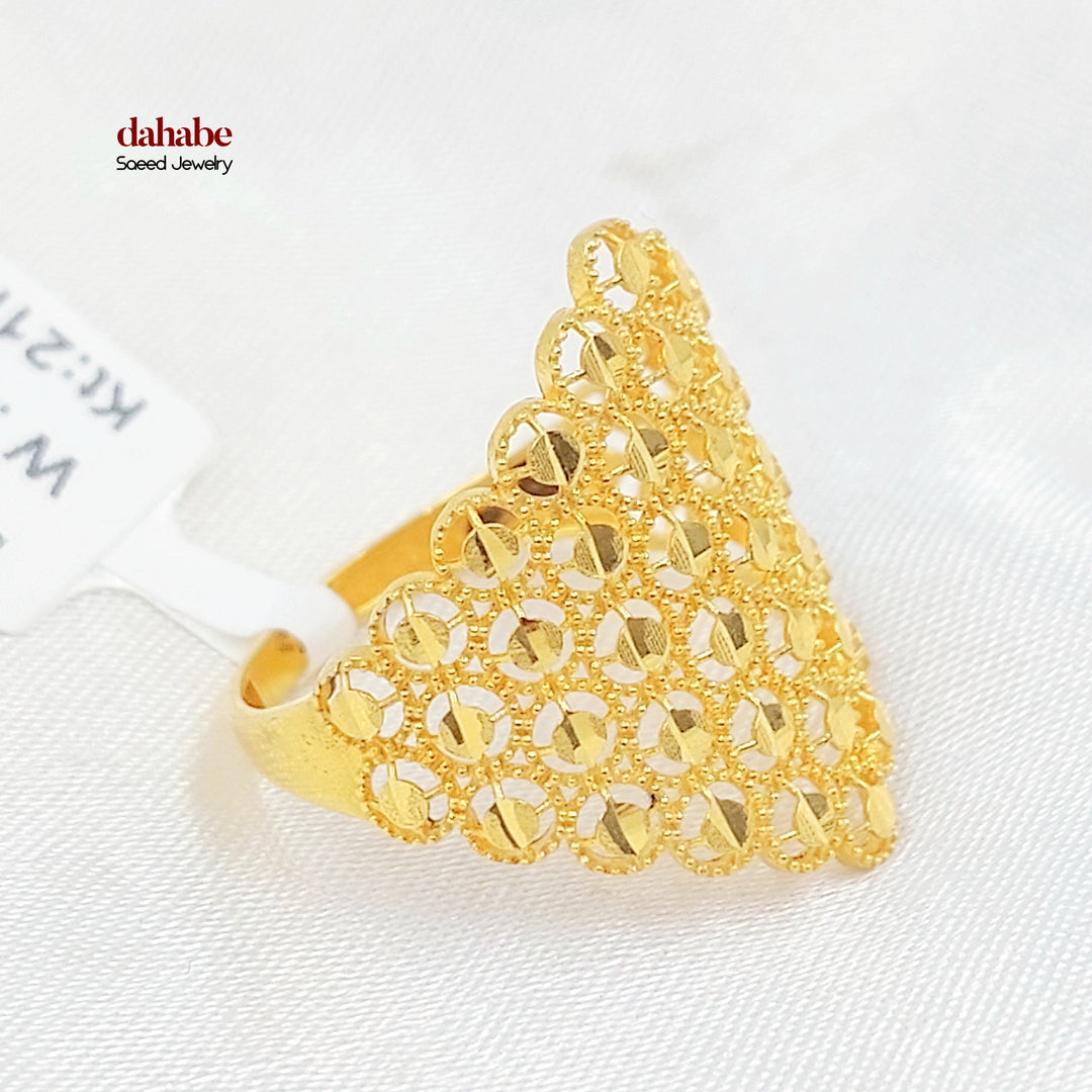 21K خاتم خلية النحل-مجوهرات الشيخ سعيد-Saeed Jewelry 