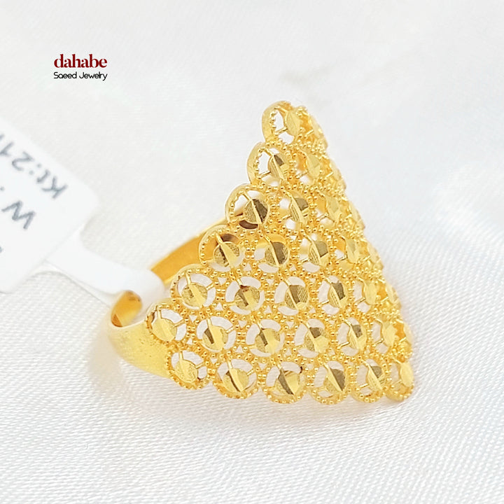 21K خاتم خلية النحل-مجوهرات الشيخ سعيد-Saeed Jewelry 