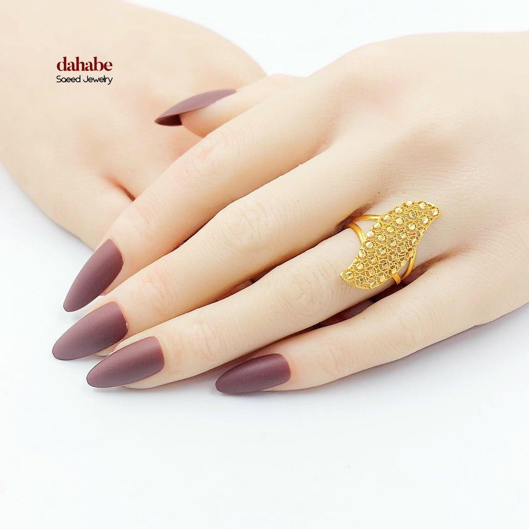 21K خاتم خلية النحل-مجوهرات الشيخ سعيد-Saeed Jewelry 
