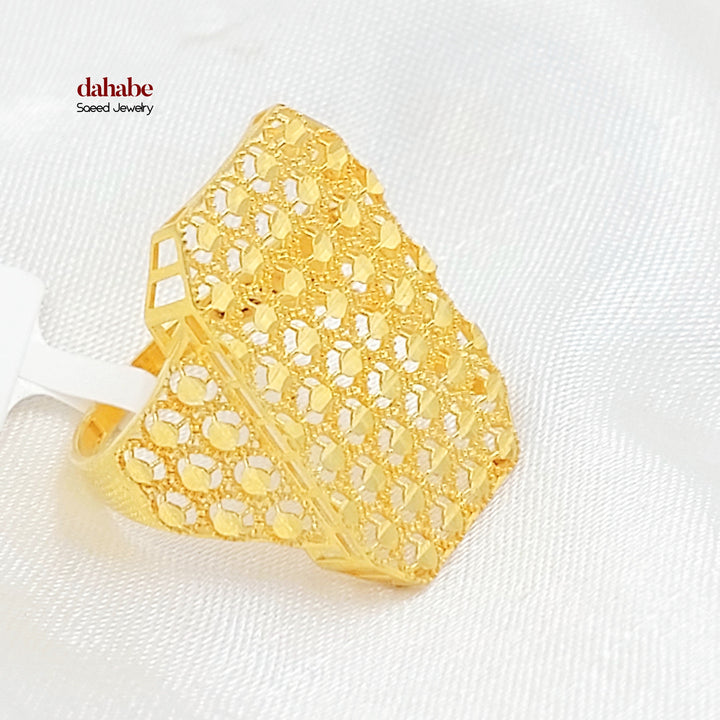 21K خاتم خلية النحل-مجوهرات الشيخ سعيد-Saeed Jewelry 