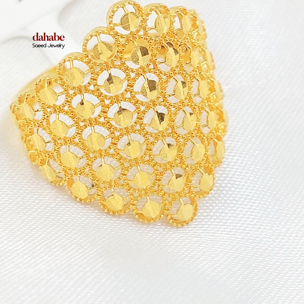 21K خاتم خلية النحل-مجوهرات الشيخ سعيد-Saeed Jewelry 