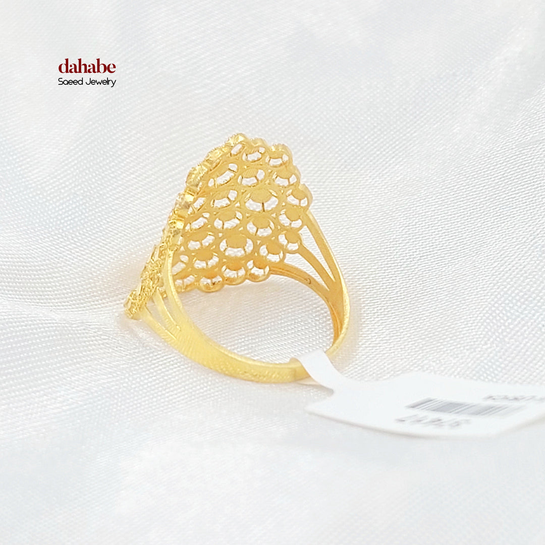 21K خاتم خلية النحل-مجوهرات الشيخ سعيد-Saeed Jewelry 