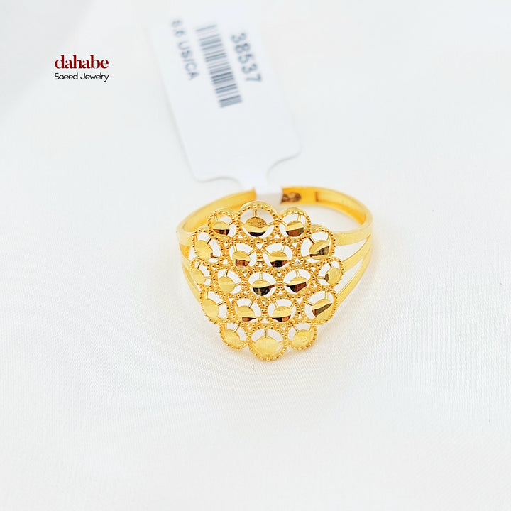 21K Gold Honeycomb Cluster Ring