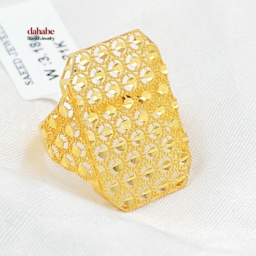 21K خاتم خلية النحل-مجوهرات الشيخ سعيد-Saeed Jewelry 
