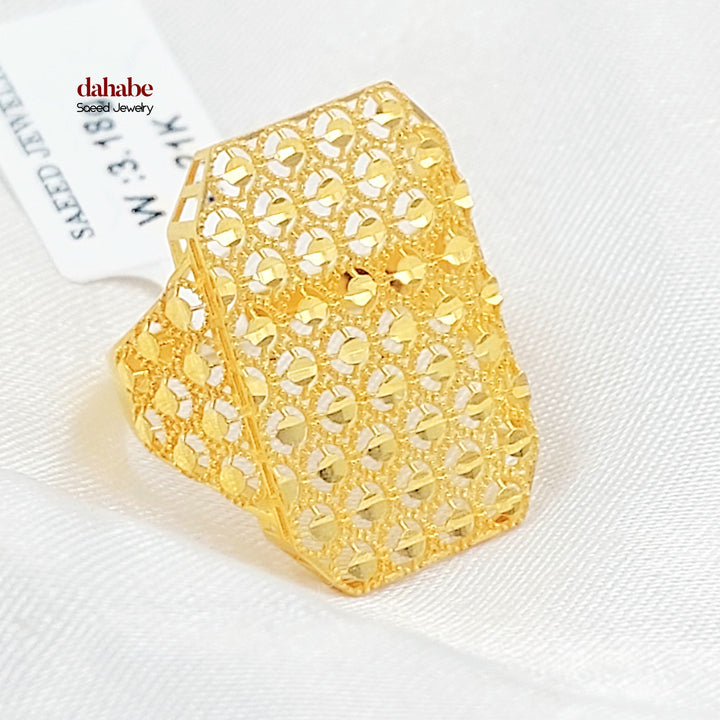 21K خاتم خلية النحل-مجوهرات الشيخ سعيد-Saeed Jewelry 