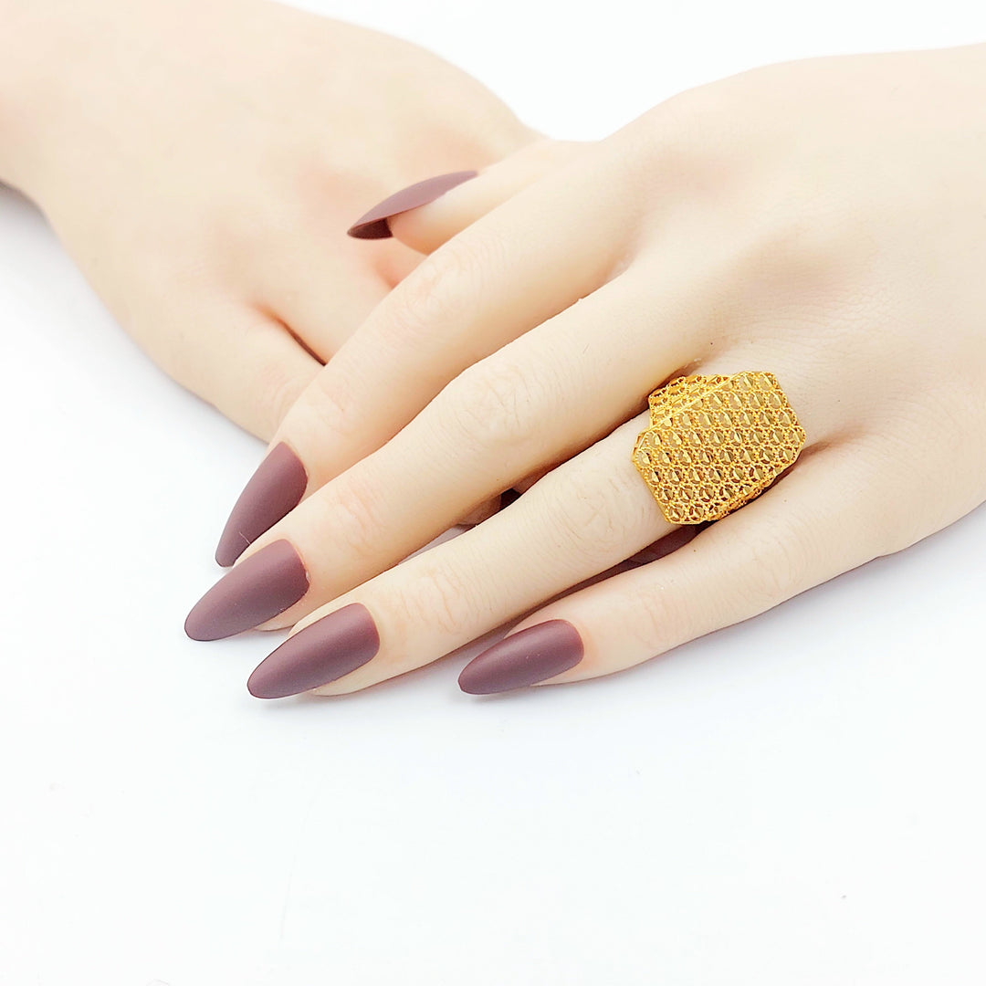 Beehive Ring Made of 21K Gold by Saeed Jewelry 