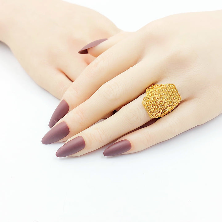 Beehive Ring Made of 21K Gold by Saeed Jewelry 